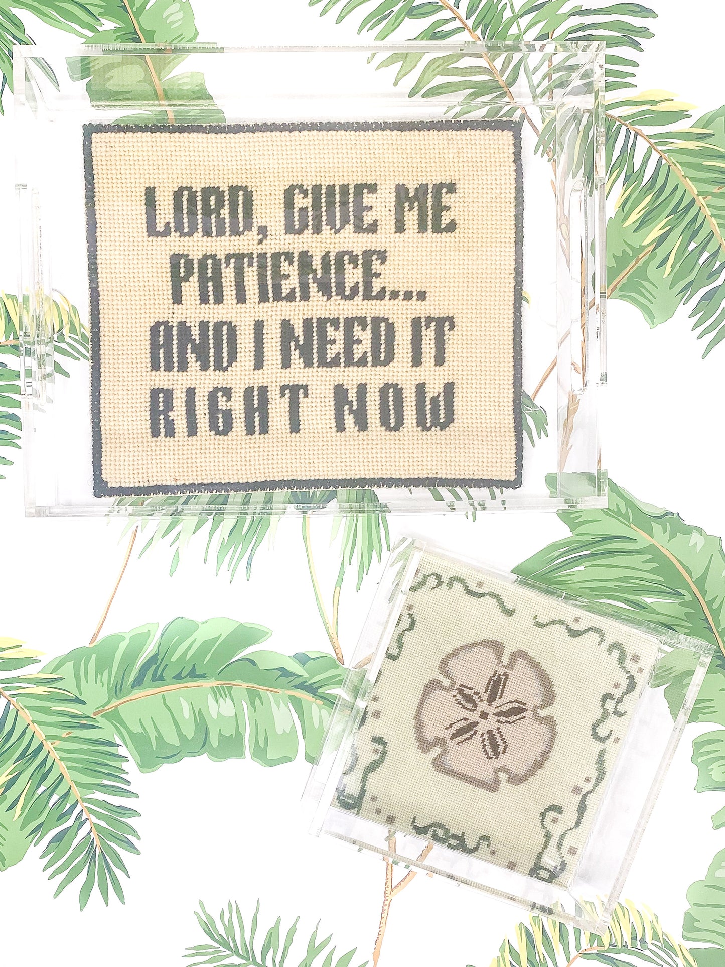 6x6" Needlepoint Acrylic Insert Tray, Self-Finishing