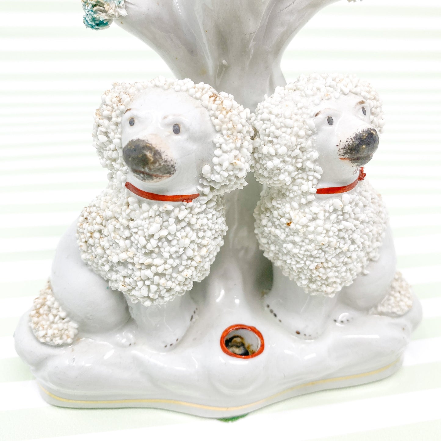 Antique Staffordshire Poodle Inkwell