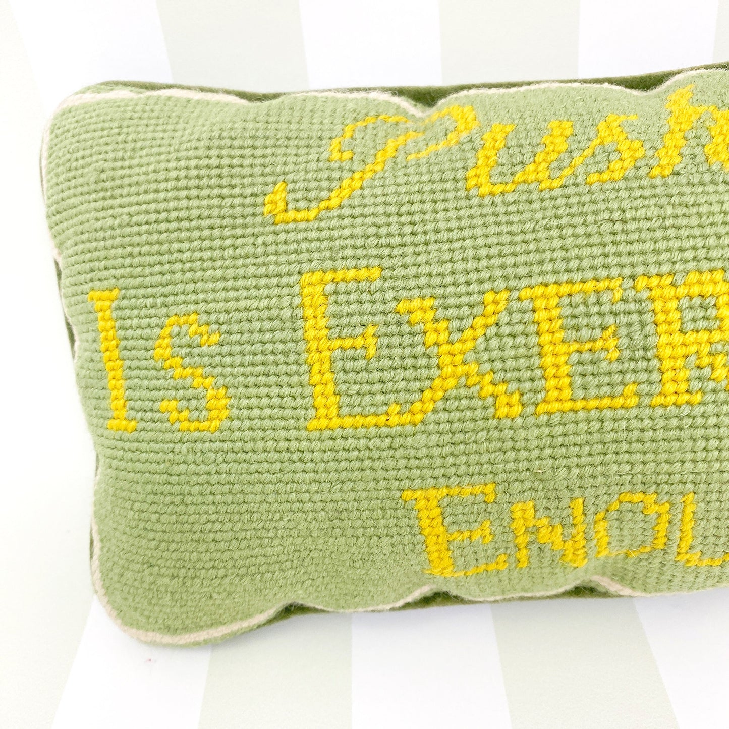 Vintage Needlepoint Pillow - Pushing 50 is Exercise Enough For Me