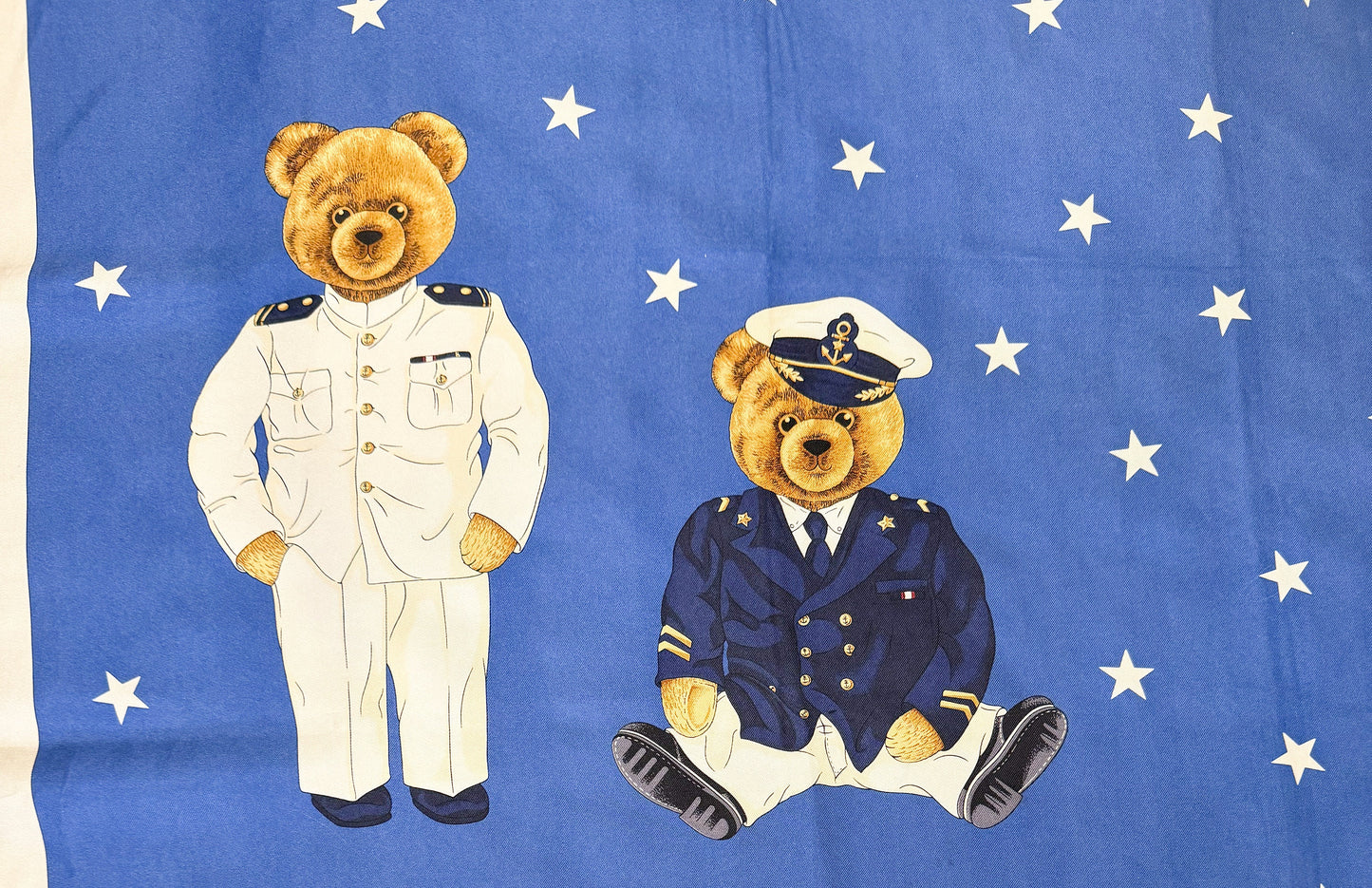 Vintage Breuer Nautical Bear Navy Blue Scarf