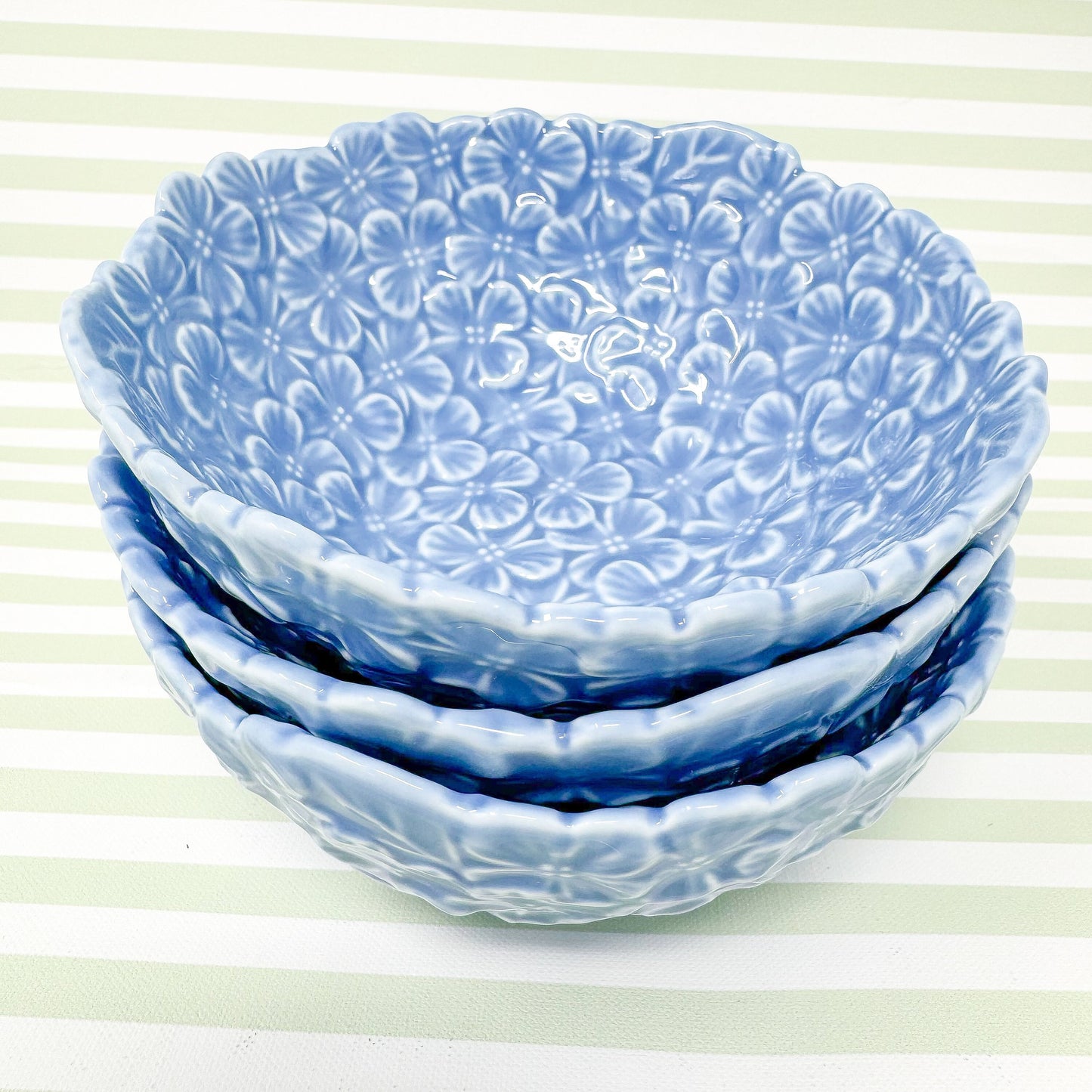 Set of 3 Blue Hydrangea Tidbit Bowls