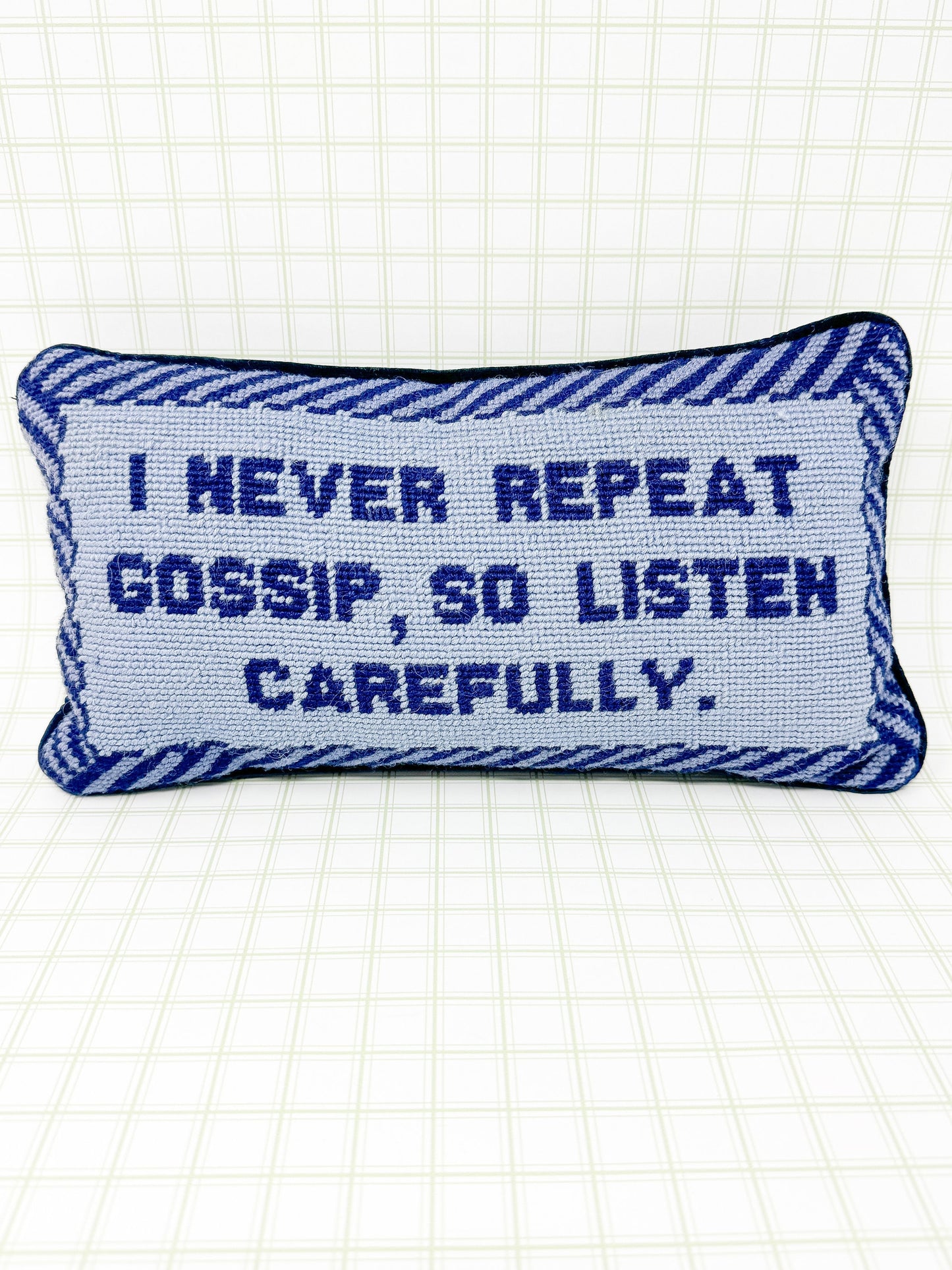 I Never Repeat Gossip So Listen Carefully Vintage Needlepoint Pillow