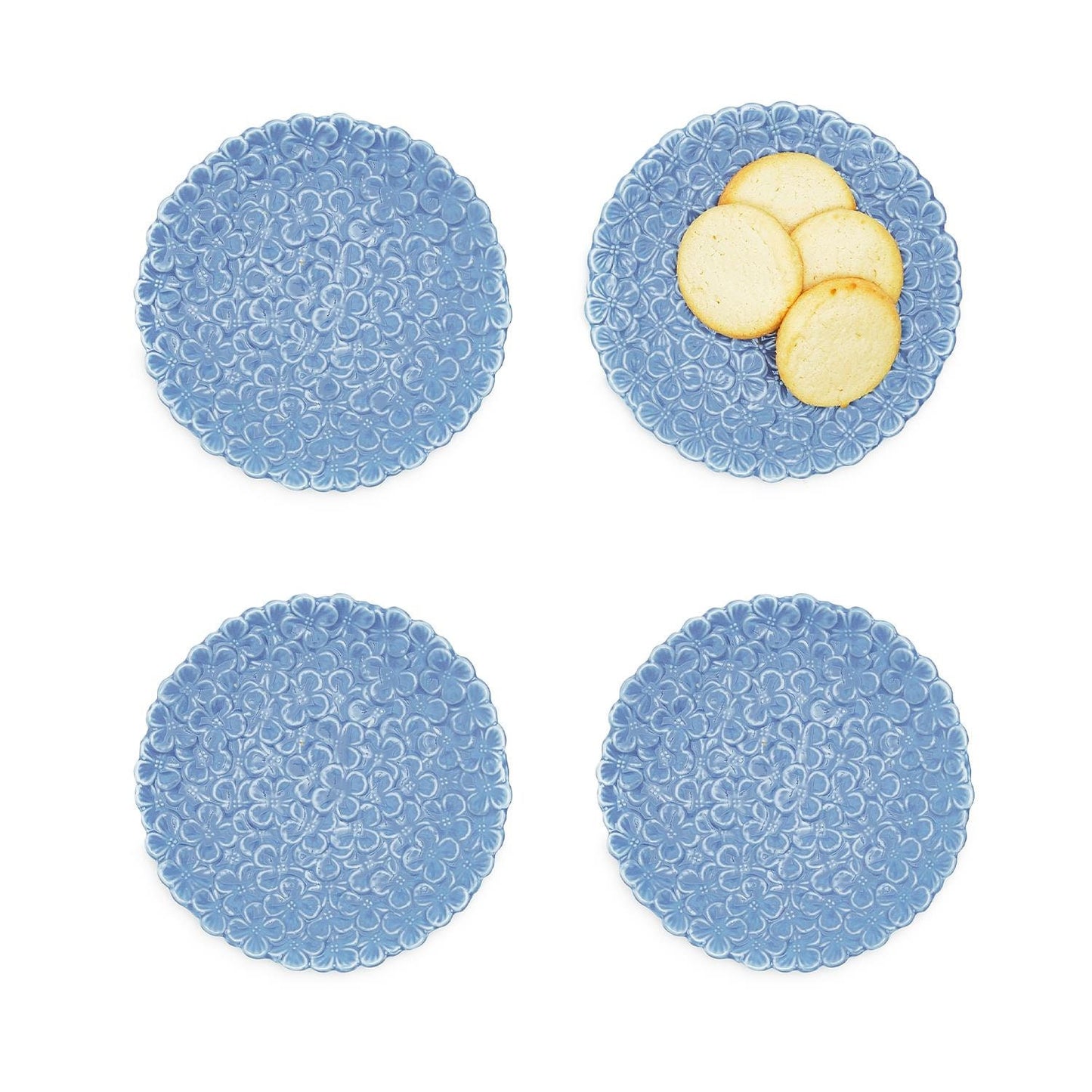 Set of Blue Hydrangea Tidbit Appetizer Plates