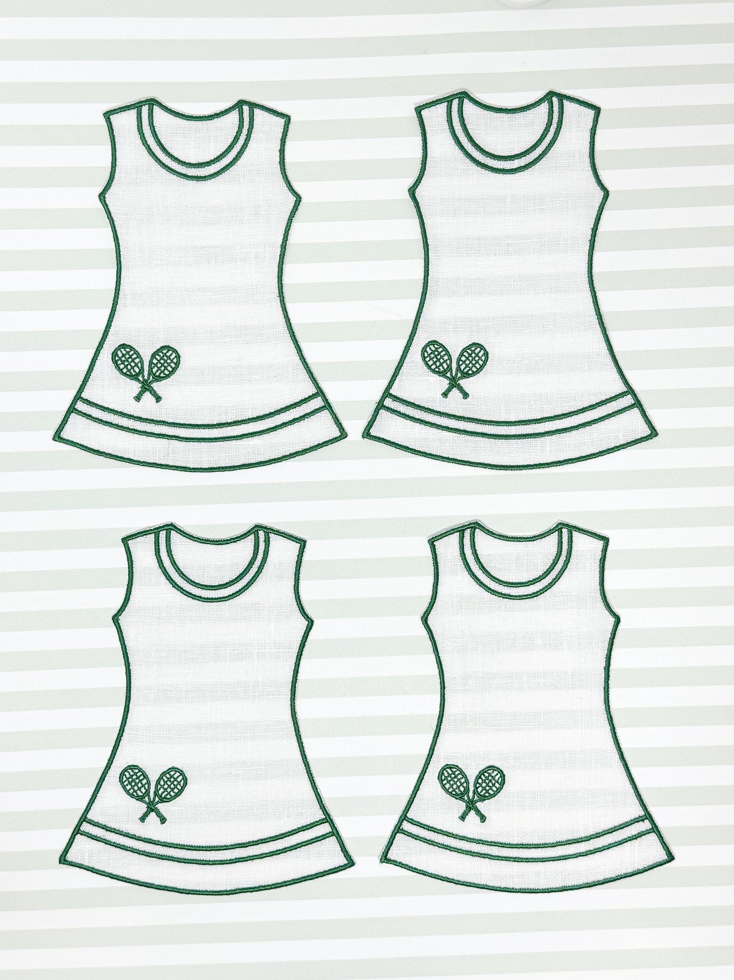 Tennis Dress Linen Cocktail Napkins, Set of 4