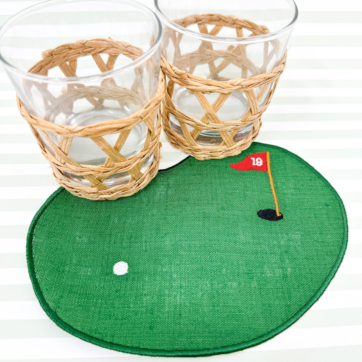 Golf 19th Hole Linen Cocktail Napkins - Set of 4