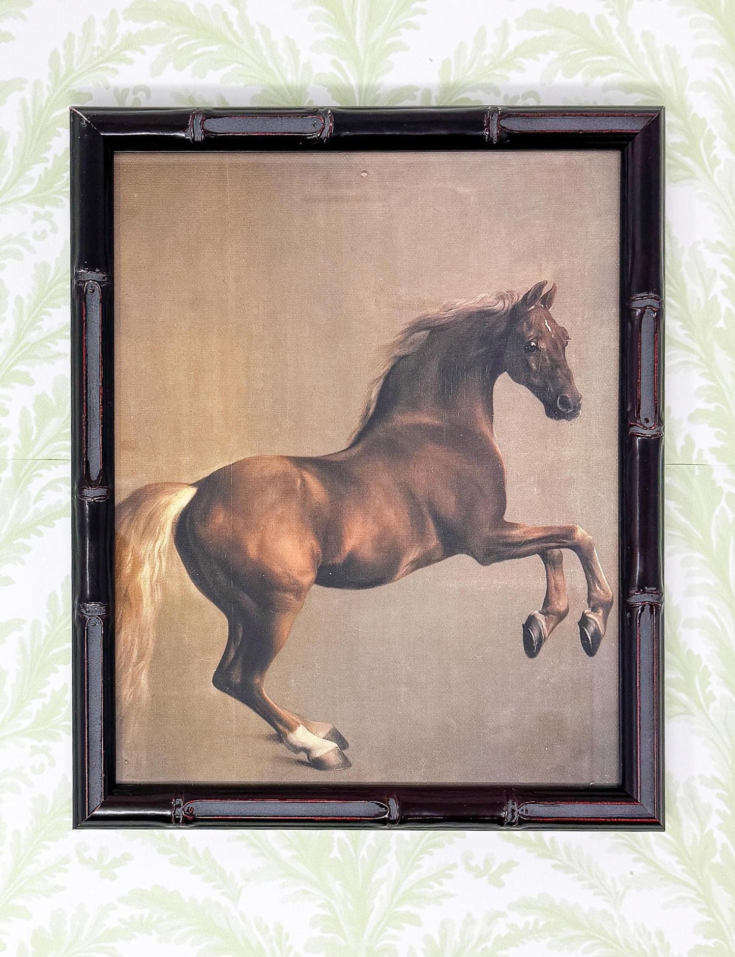 George Stubbs Horse Print in Bamboo Frame