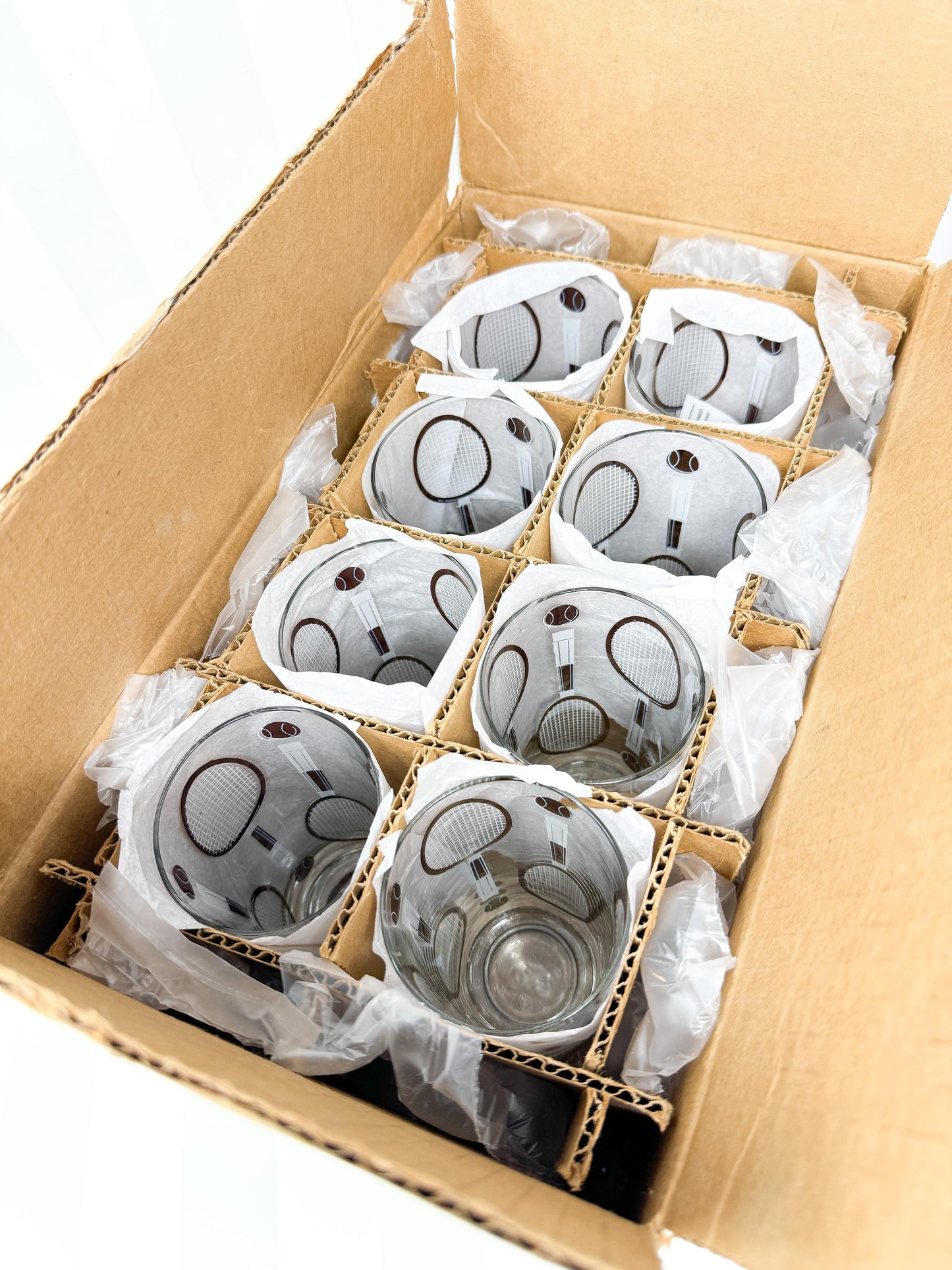 Vintage Georges Briard Style Tennis Highball Glasses