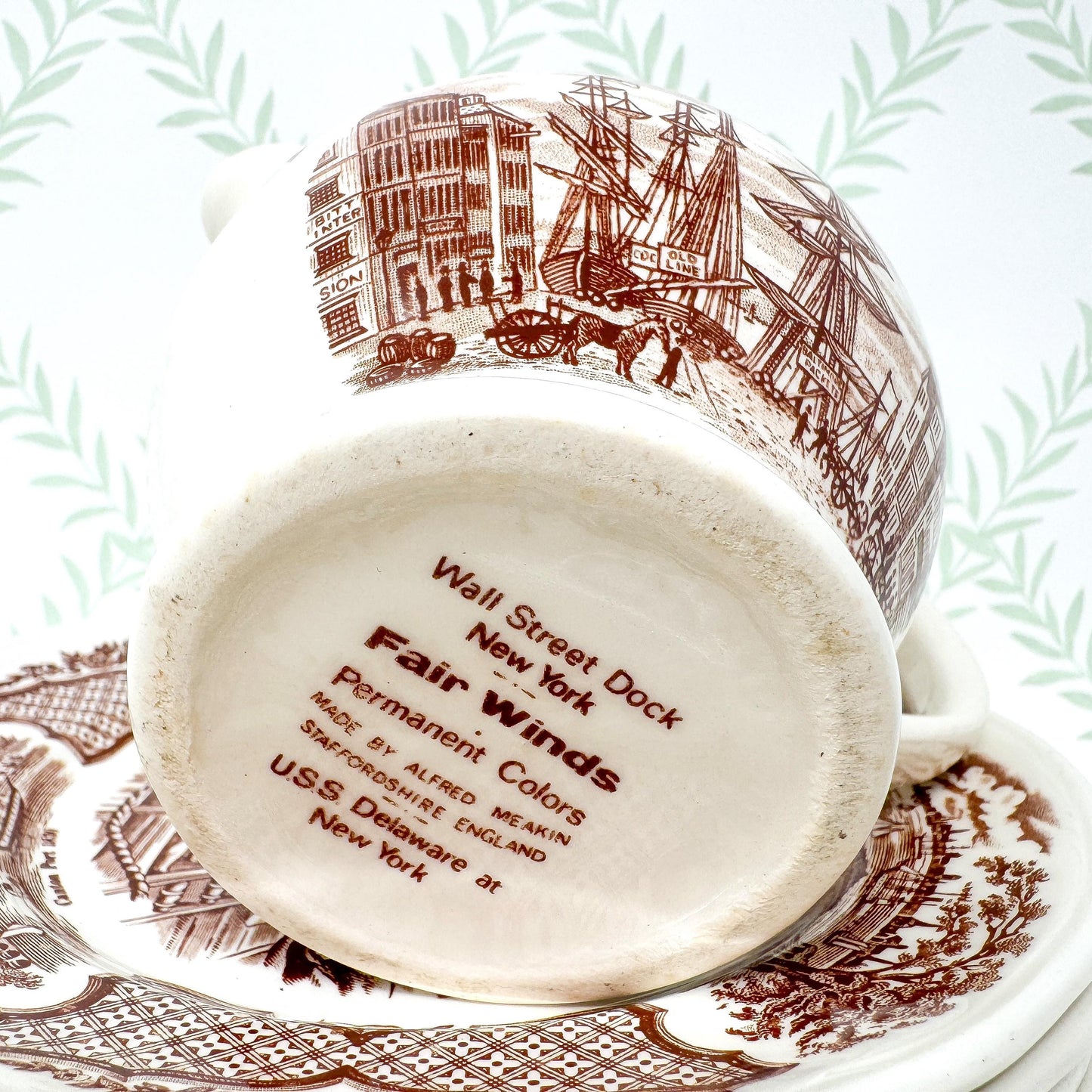 Alfred Meakin Fair Winds Brown Transferware, Creamer