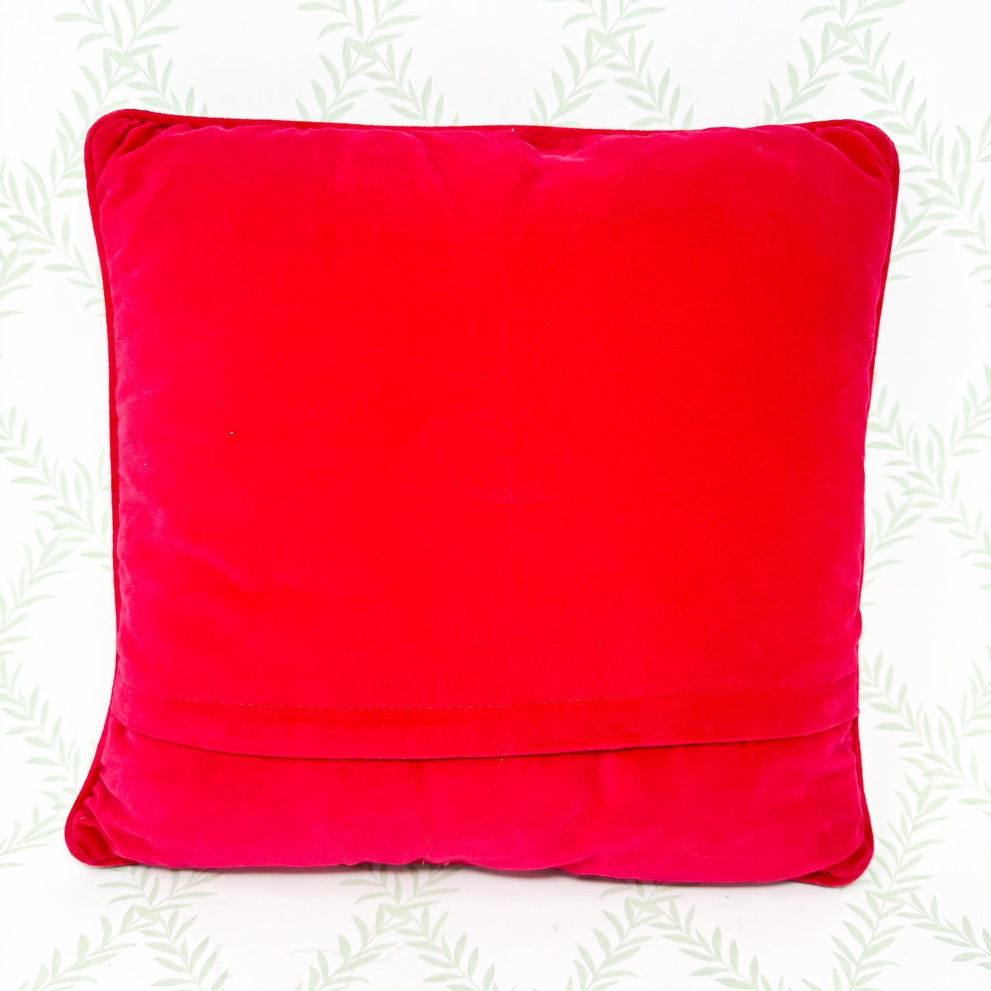 Vintage Needlepoint Santa Golf Christmas Pillow, 14"