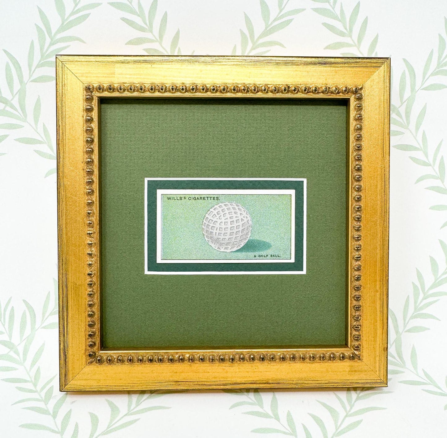 Framed Antique Golf Ball Cigarette Card, c. 1924