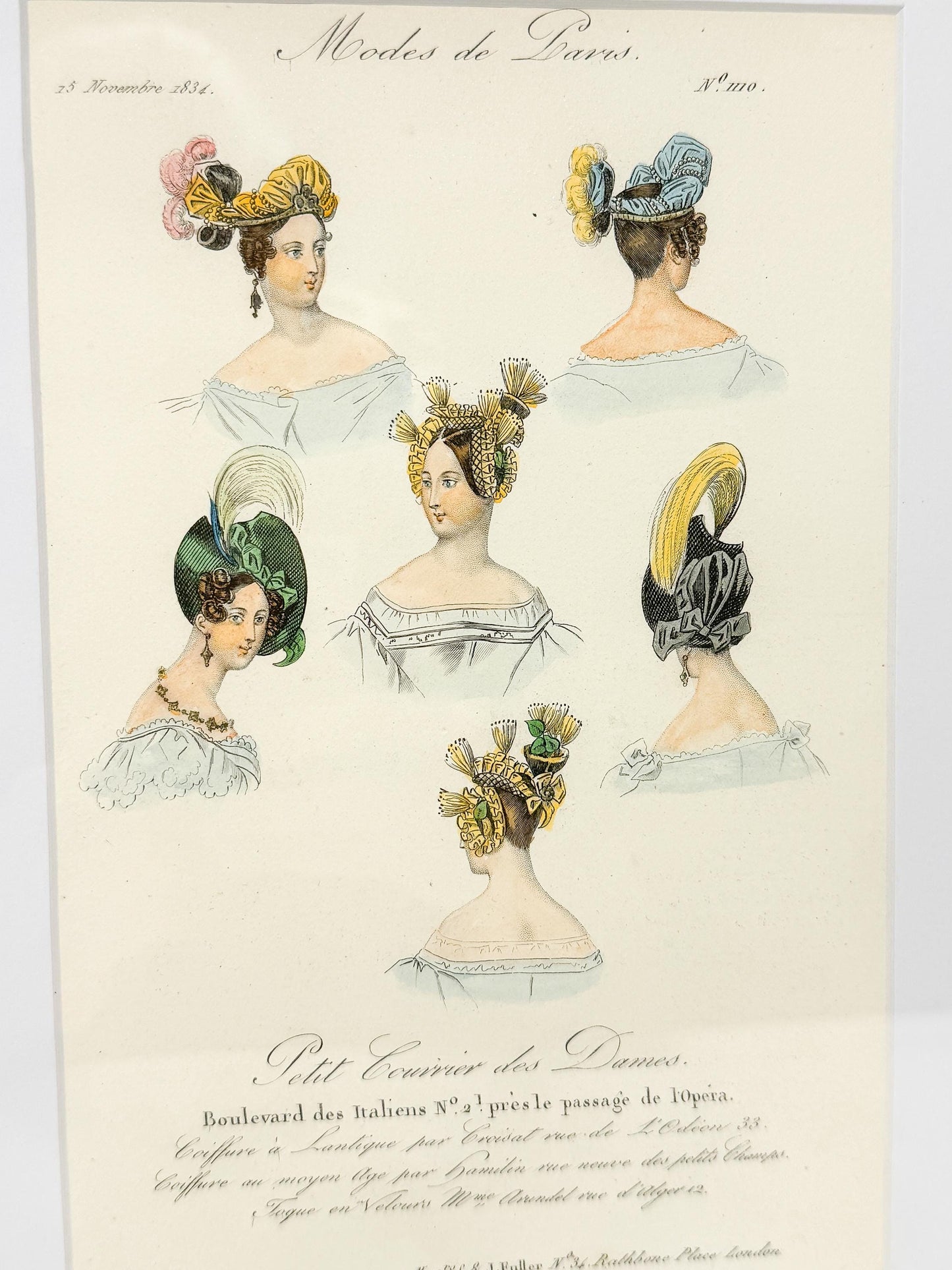 Framed Antique French Fashion Lithograph