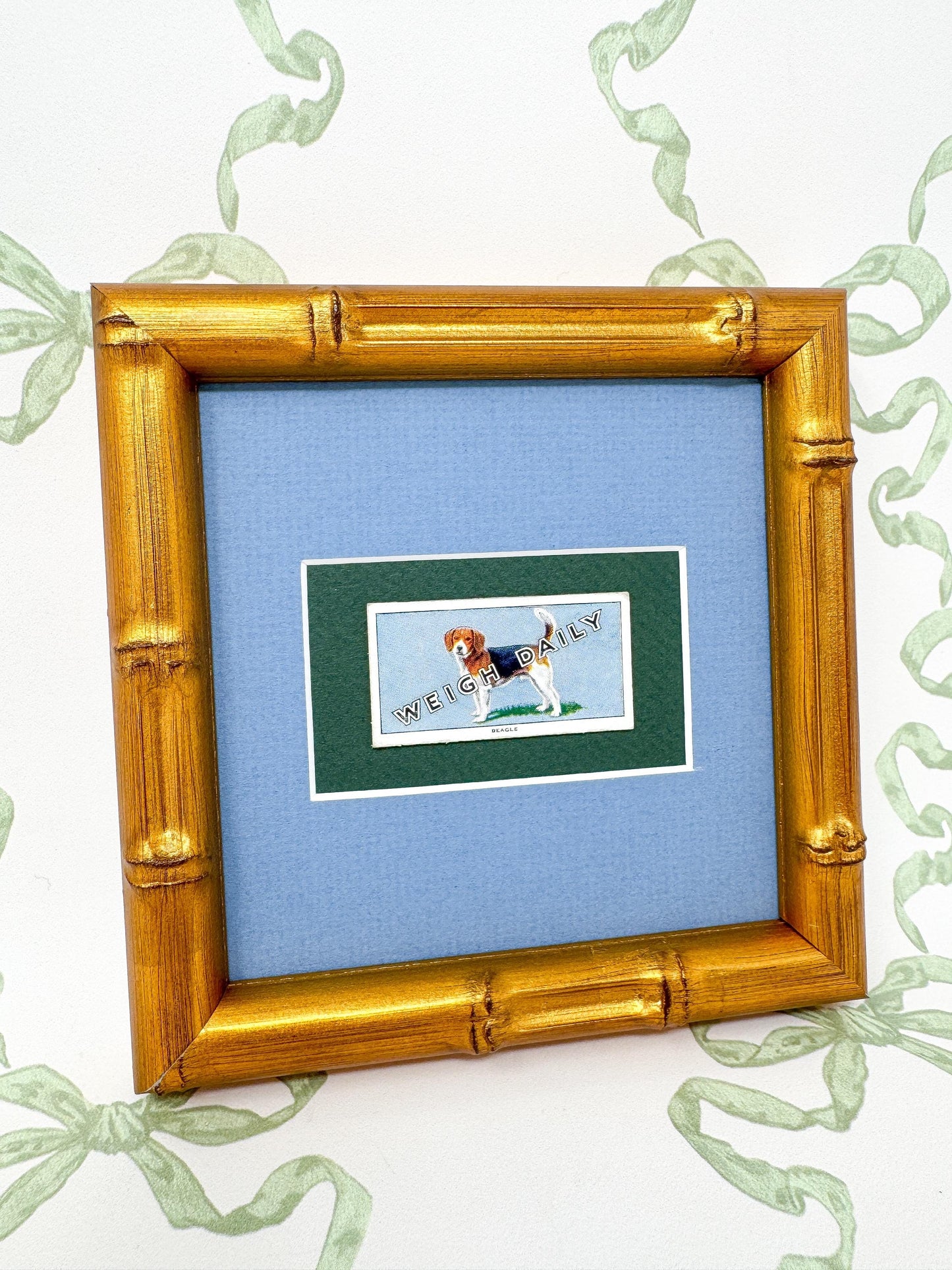 Framed Dog Antique Cigarette Card, Beagle