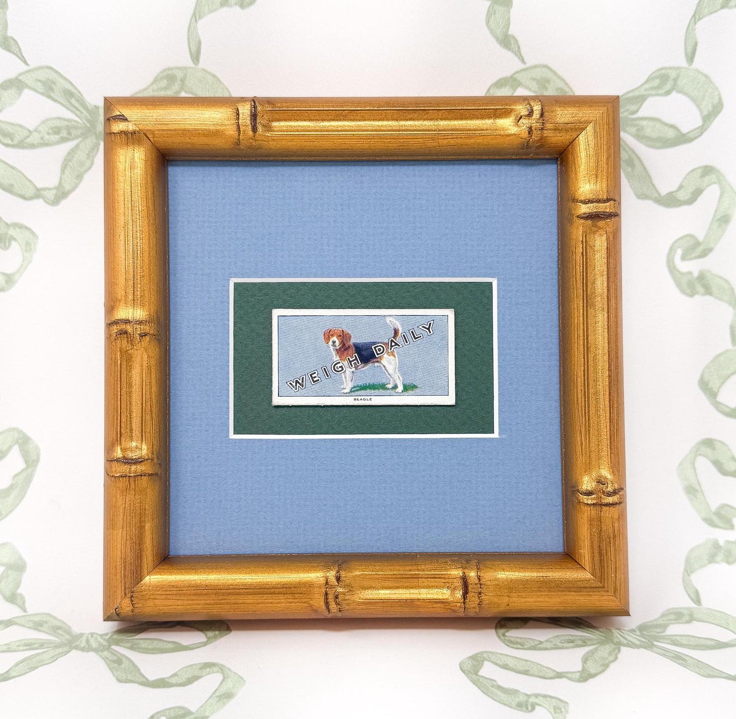 Framed Dog Antique Cigarette Card, Beagle