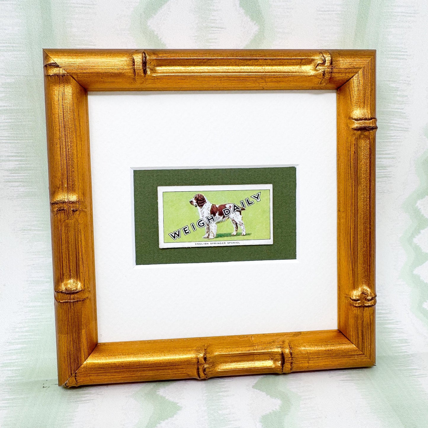 Framed Dog Antique Cigarette Card, English Springer Spaniel