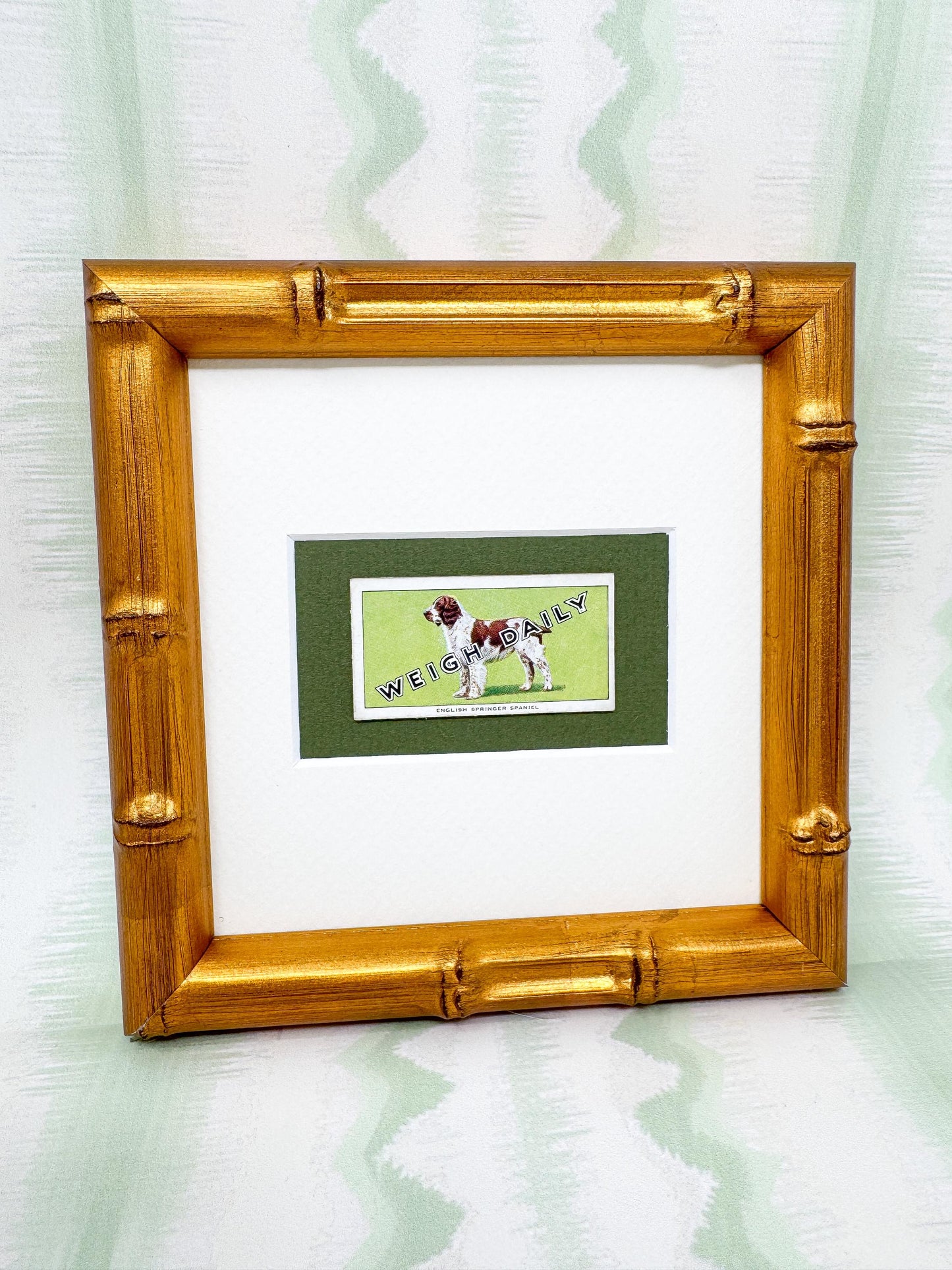 Framed Dog Antique Cigarette Card, English Springer Spaniel