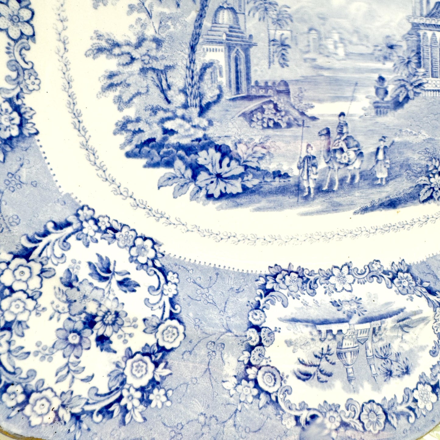 Antique Ridgway "Oriental" Transferware Serving Platter, 17"