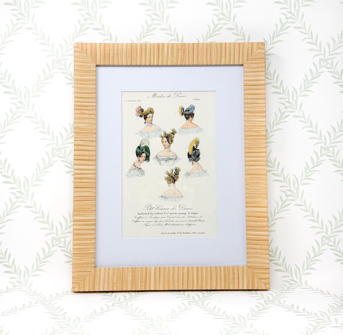 Framed Antique French Fashion Lithograph