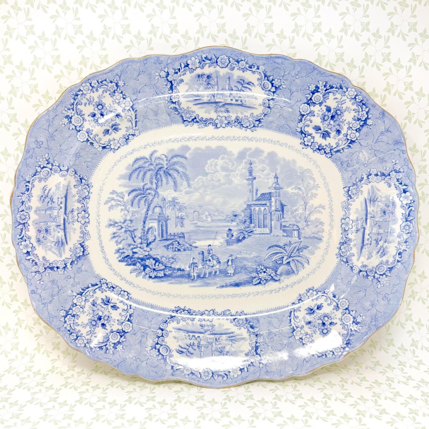 Antique Ridgway "Oriental" Transferware Serving Platter, 17"