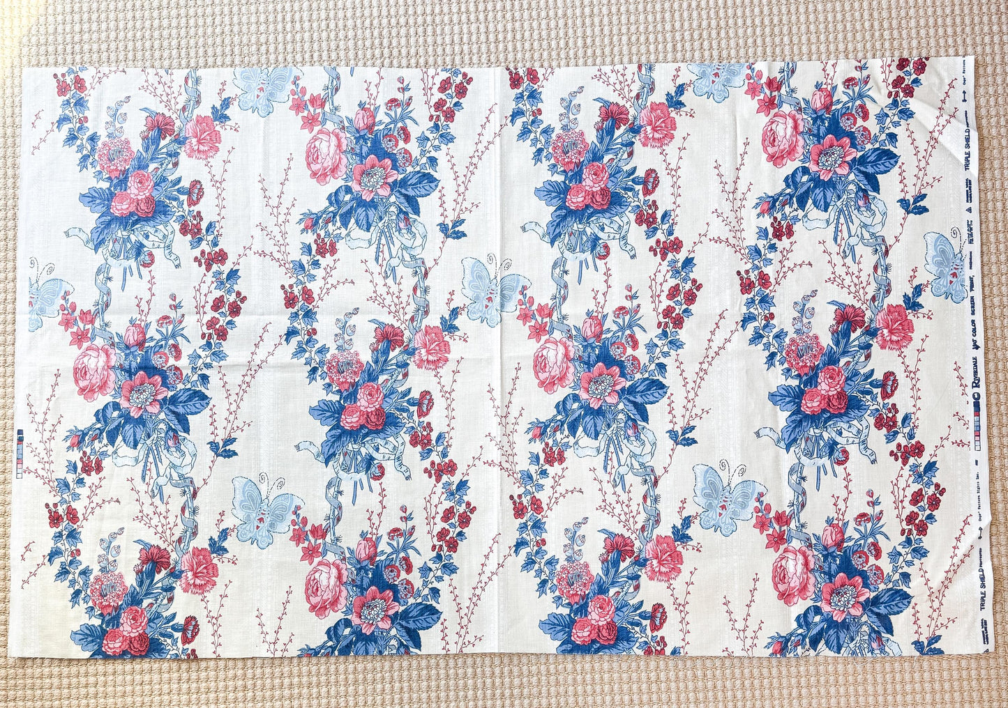 Vintage Riverdale Chintz Cotton Fabric Remnant