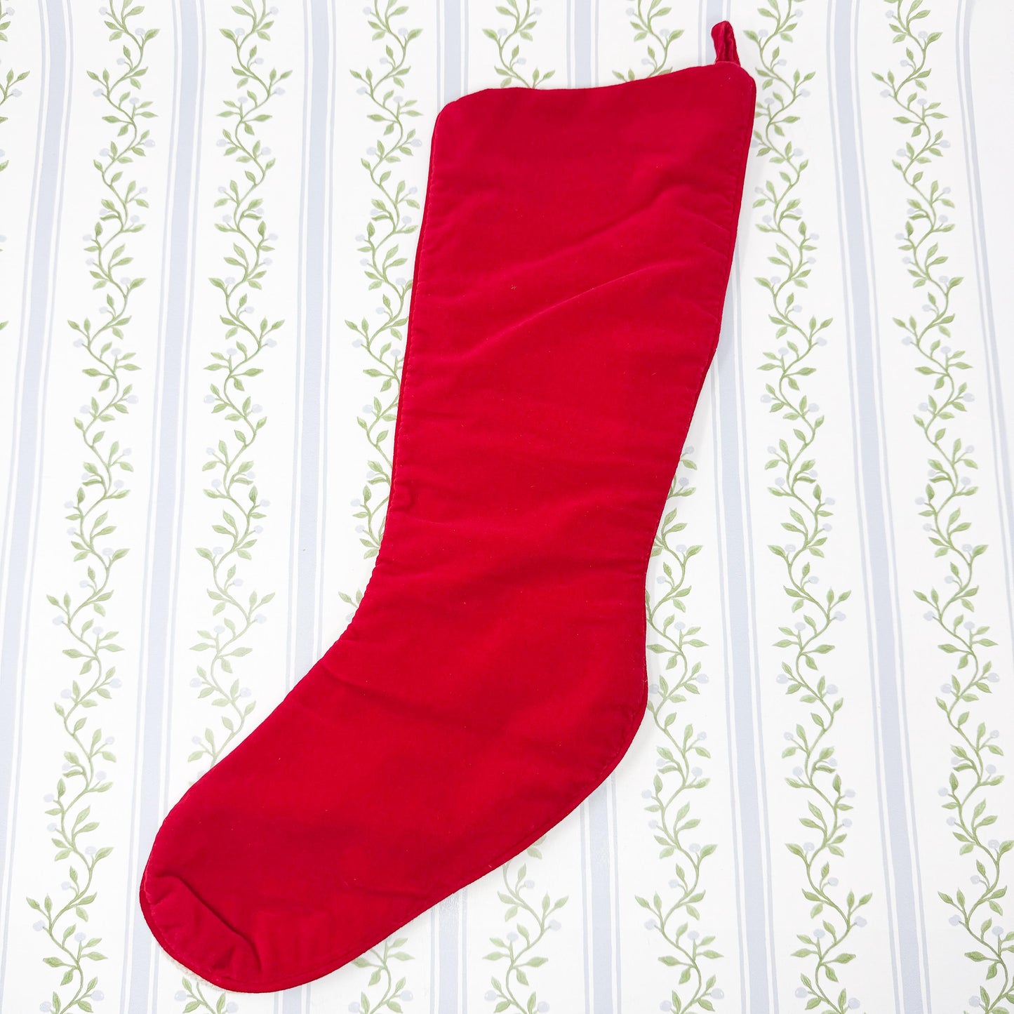 Vintage Needlepoint Santa Golf Christmas Stocking