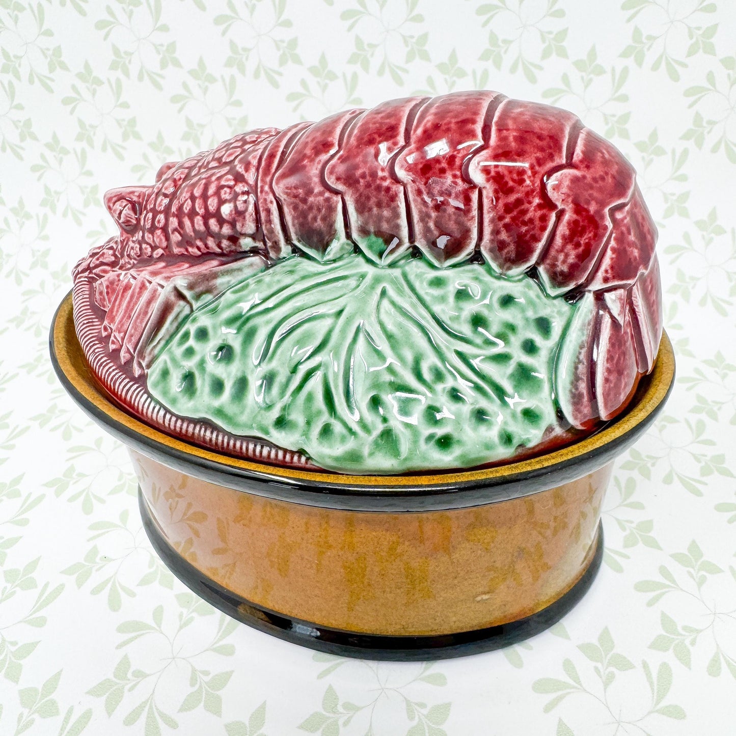Vintage Lobster Majolica Tureen