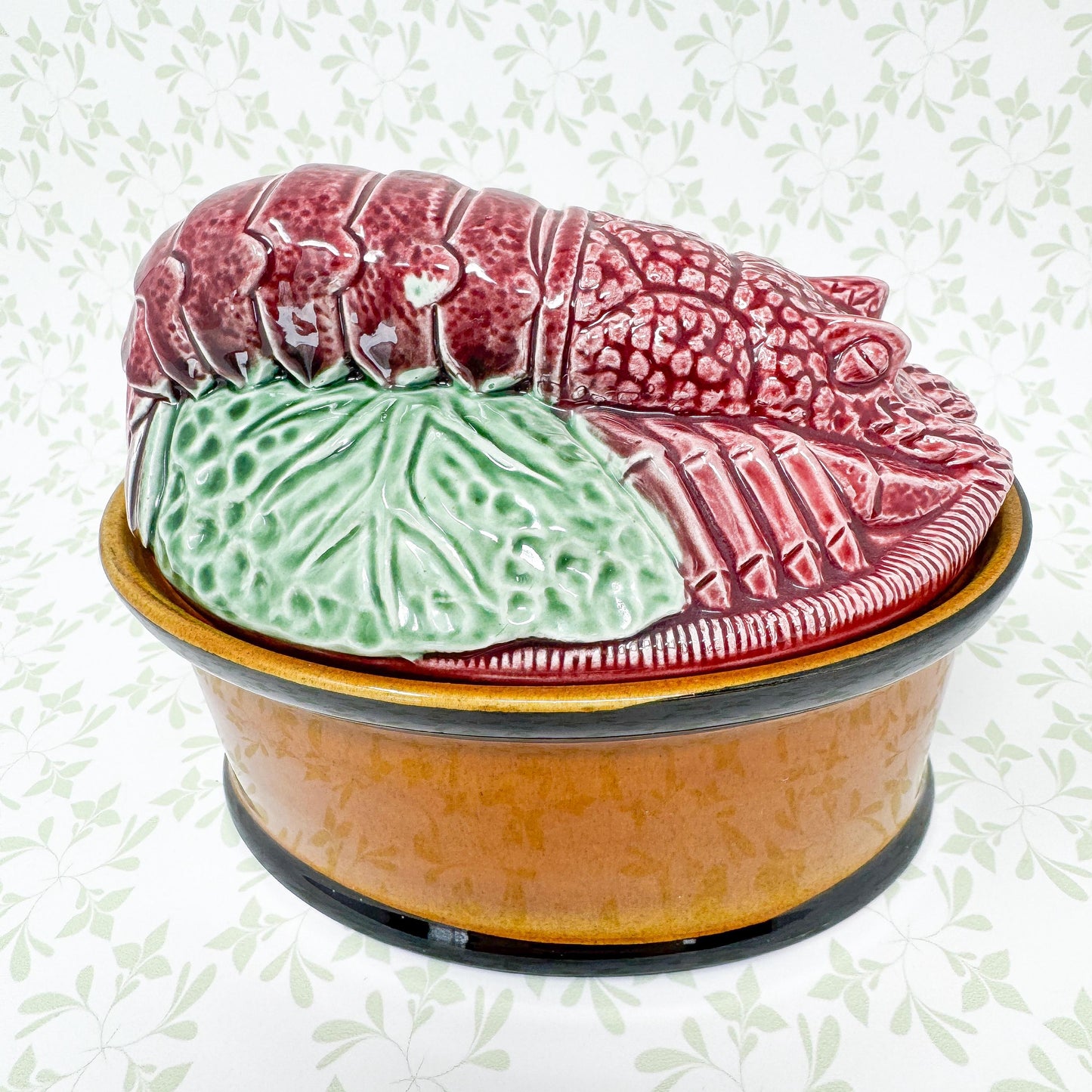 Vintage Lobster Majolica Tureen