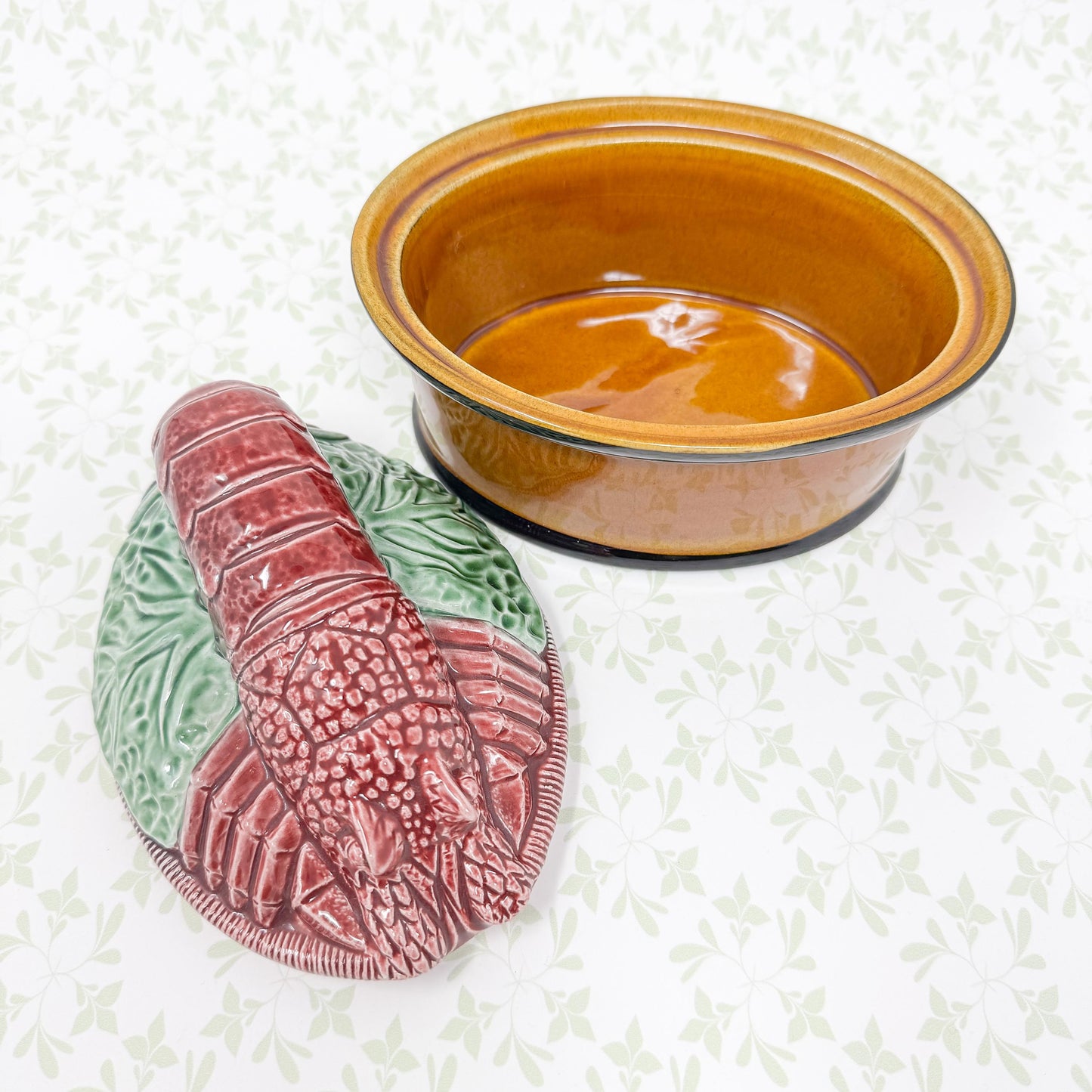 Vintage Lobster Majolica Tureen