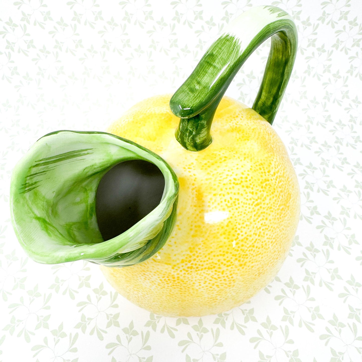 Vintage Lemon Ceramic Pitcher, c. 1980's