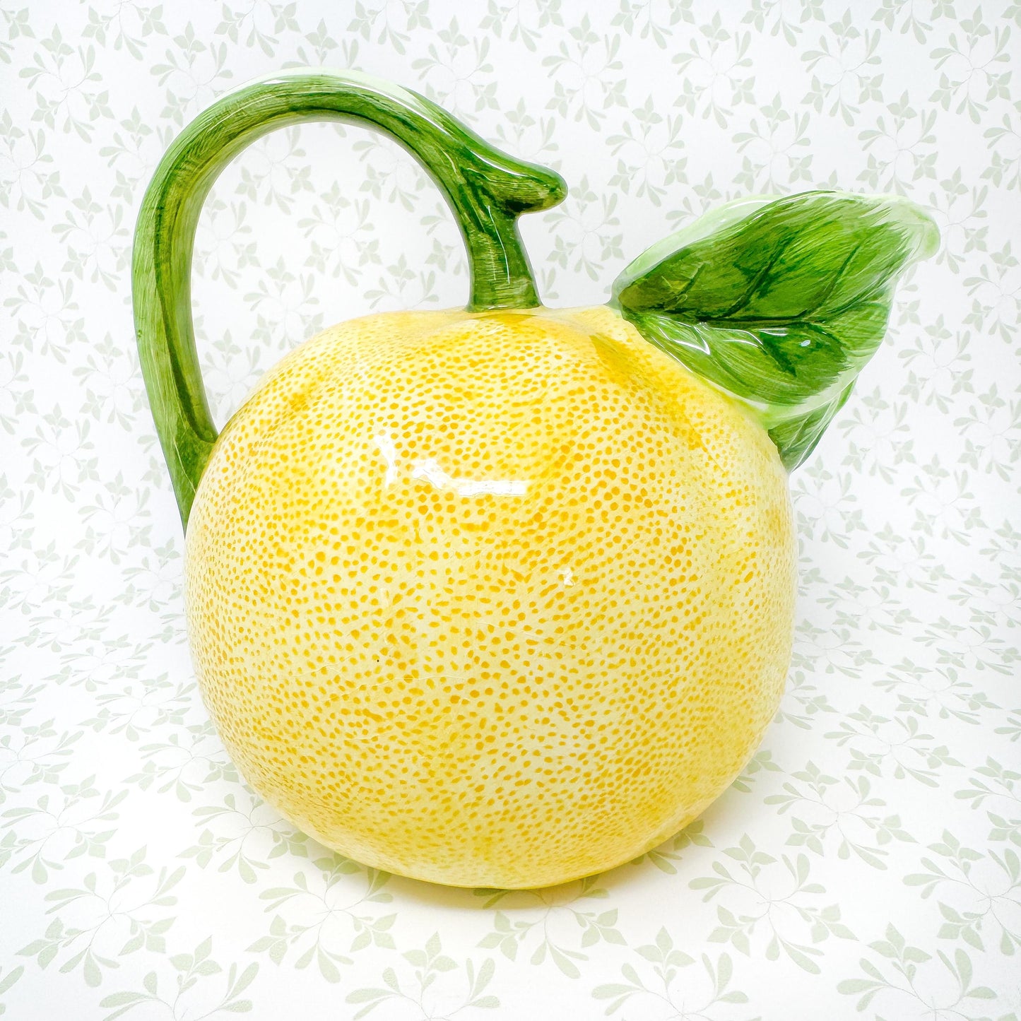 Vintage Lemon Ceramic Pitcher, c. 1980's