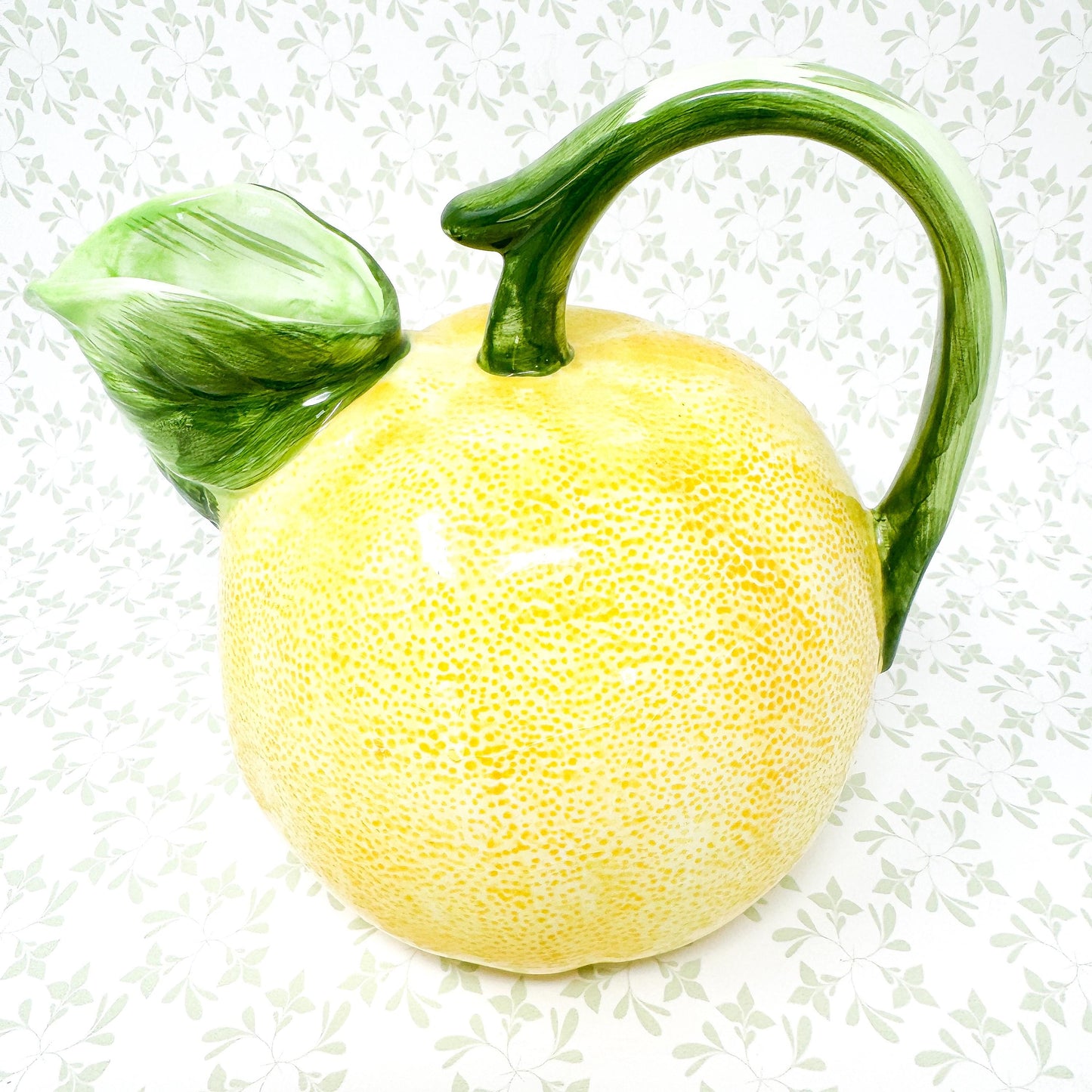 Vintage Lemon Ceramic Pitcher, c. 1980's