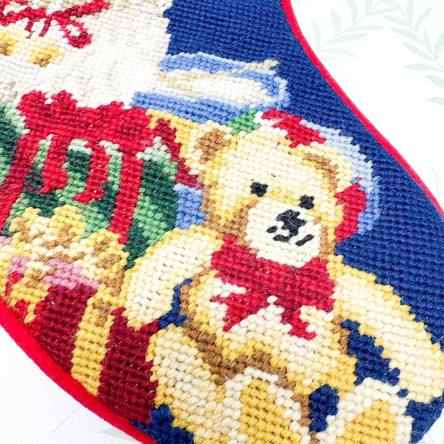 Vintage Needlepoint Christmas Stocking, West Highland Terrier