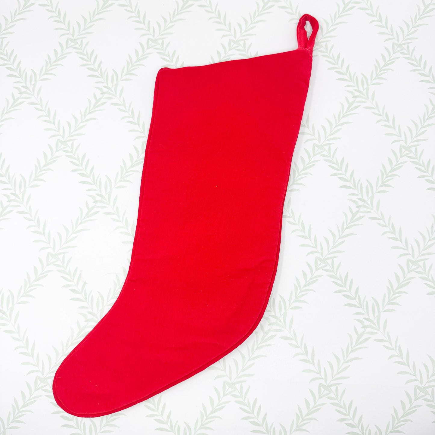 Vintage Needlepoint Christmas Stocking, Santa Skiing