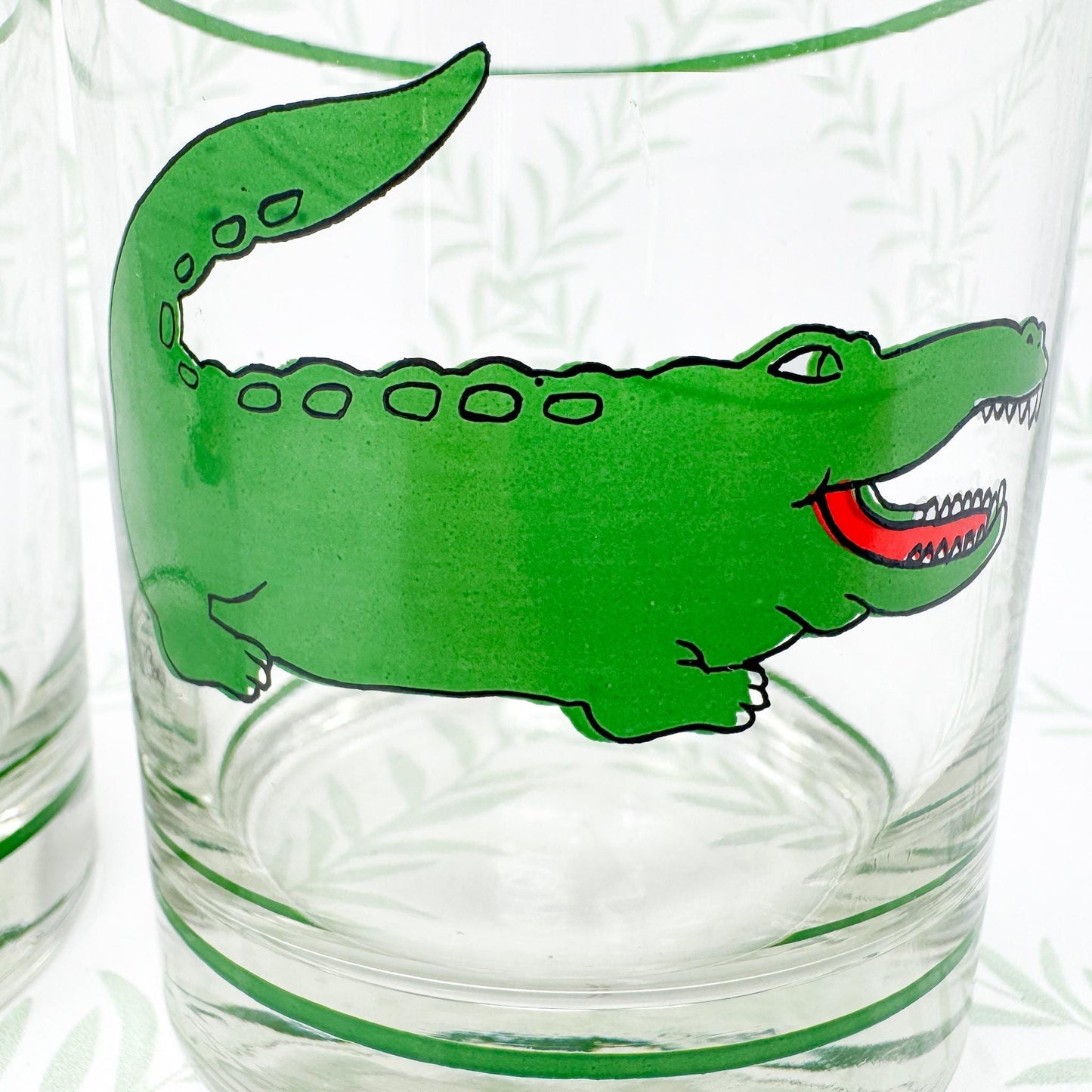 Vintage Cera Alligator Lowball Glasses, Set of 2
