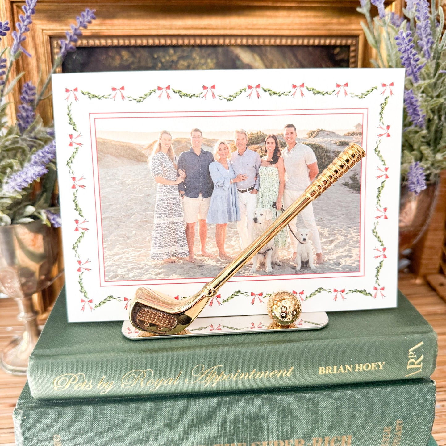 Vintage Golf Club Letter Holder, Gold and Silver