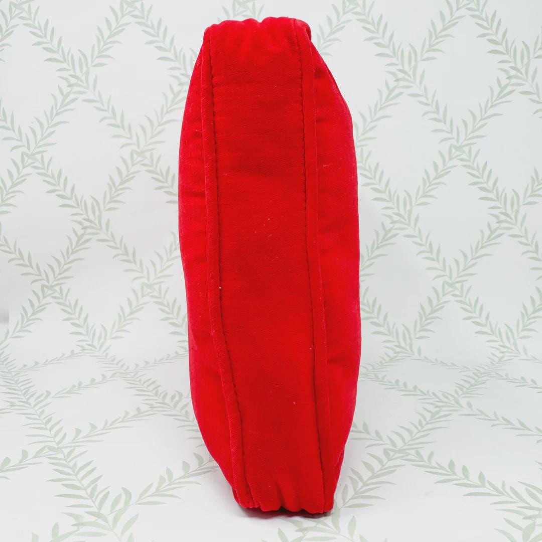 Vintage Handmade Christmas Needlepoint Pillow, Merry Christmas