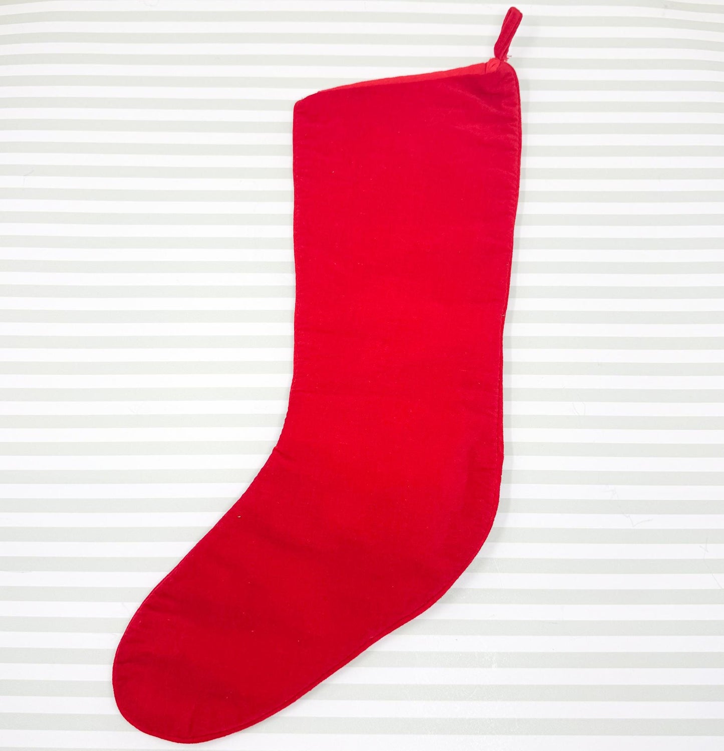 Vintage Needlepoint Christmas Stocking, Santa Claus by Fireplace