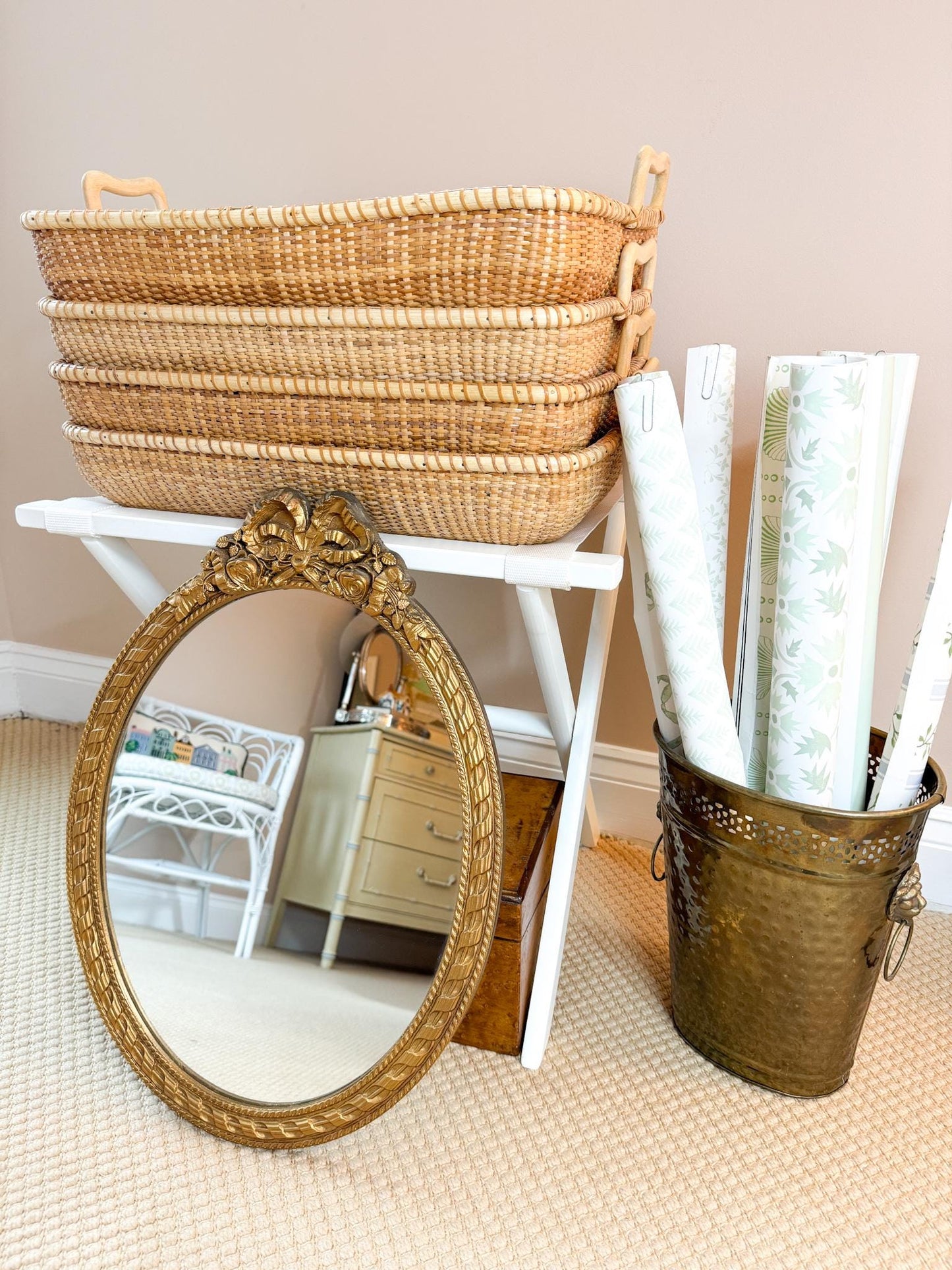 Vintage Nantucket Basket Serving Tray