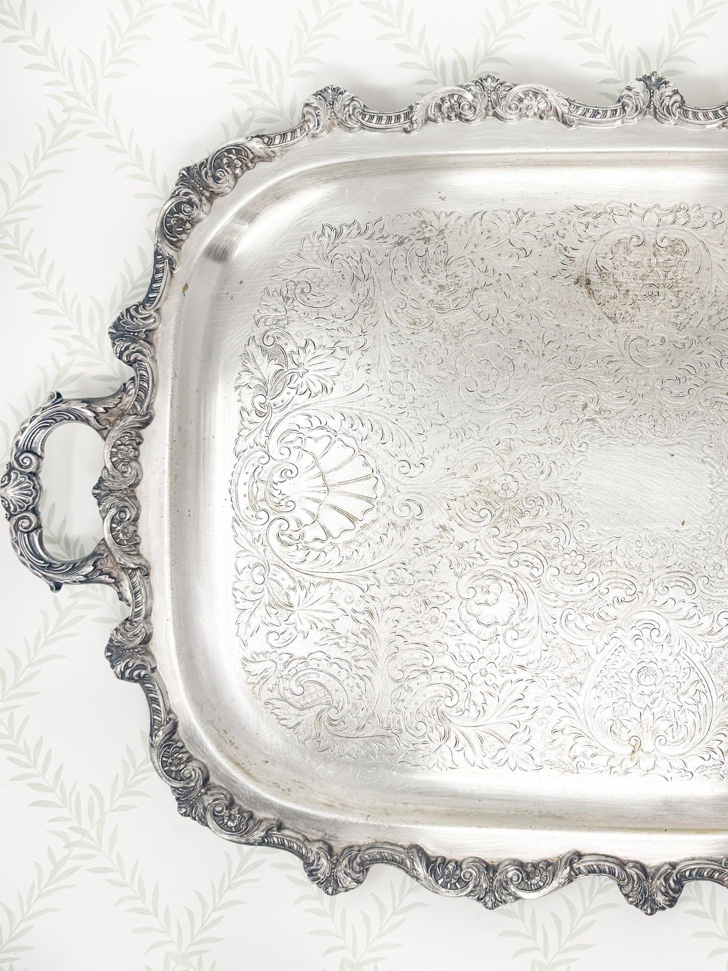 Vintage Silverplate Footed Butler's Tray, 27"