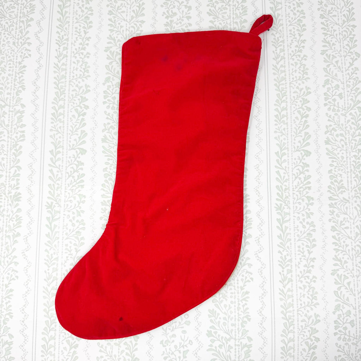 Vintage Needlepoint Christmas Stocking, Santa and Christmas Tree
