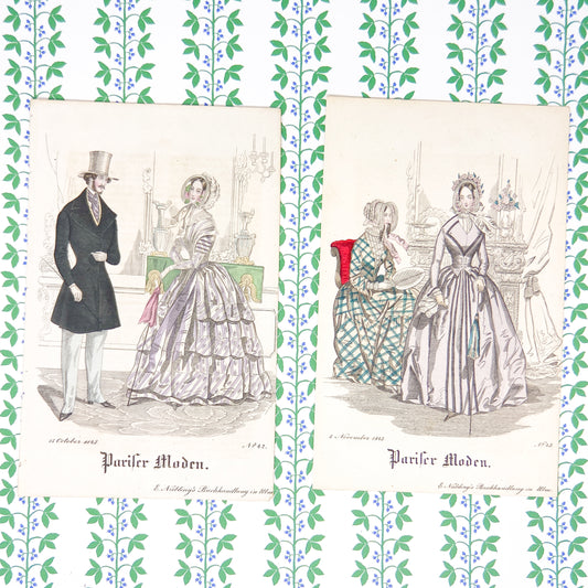 Antique Biedermeier Fashion Plates from Pariser Moden