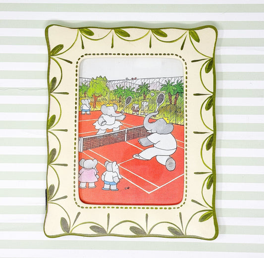 Framed Vintage Babar the Elephant Tennis Print - 5x7"