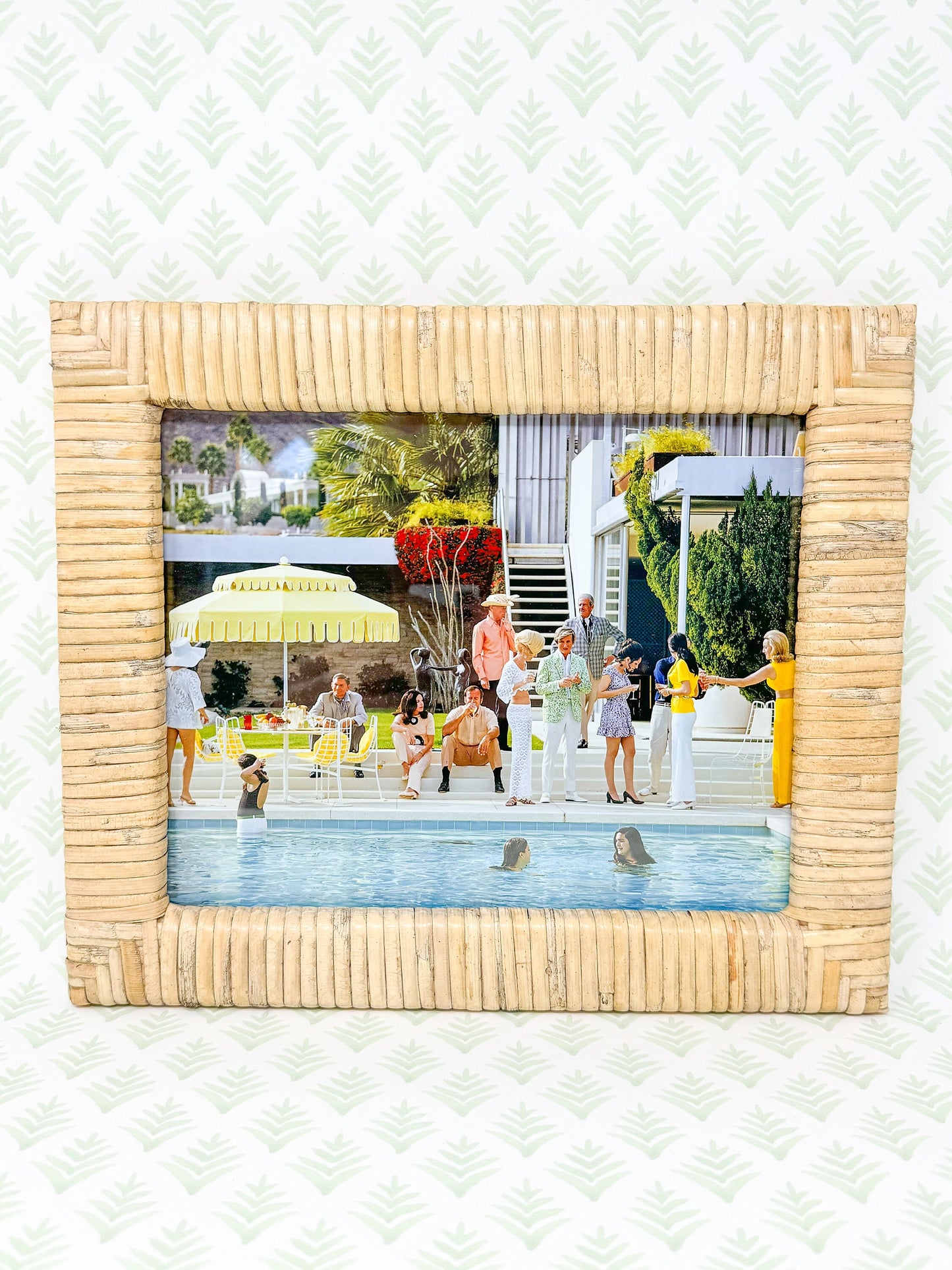 Slim Aarons Print in Rattan Frame