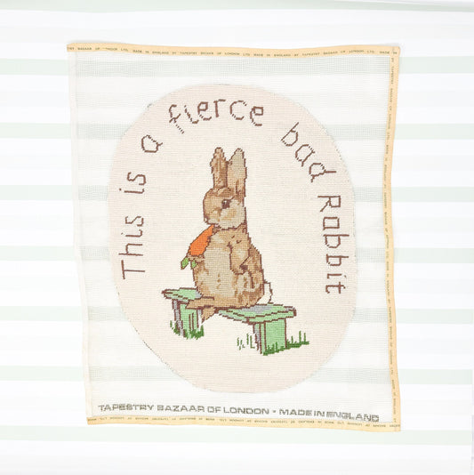 Vintage Peter Rabbit Completed Handmade Needlepoint Canvas