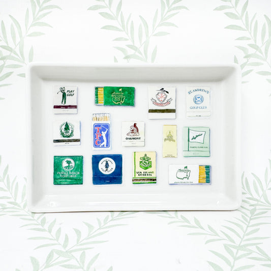 Ceramic Tray, Golf Course Matchbooks