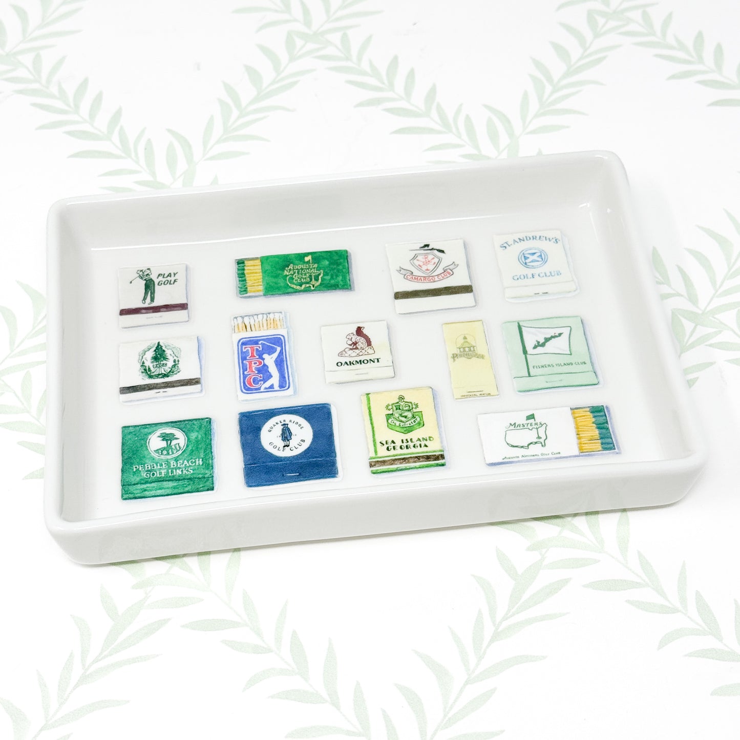Ceramic Tray, Golf Course Matchbooks