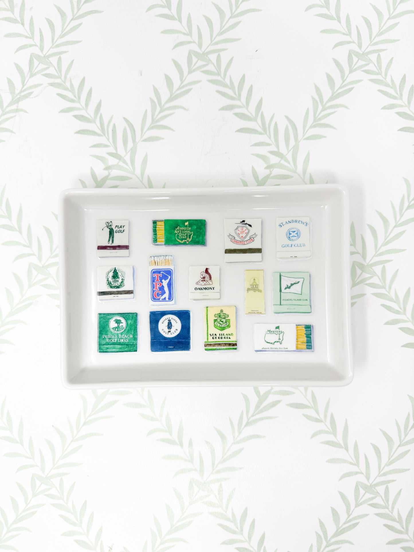 Ceramic Tray, Golf Course Matchbooks