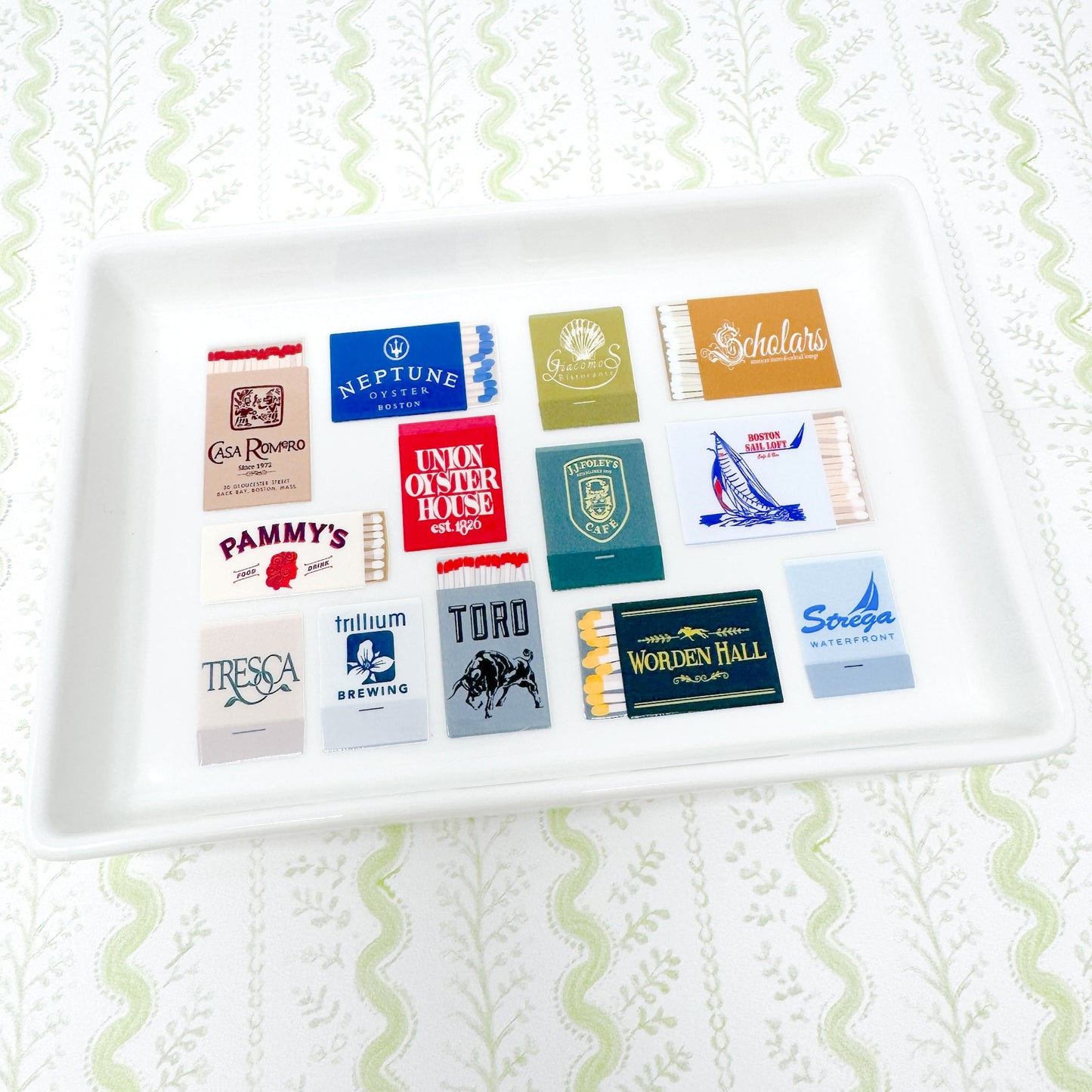 Ceramic Tray, Boston Matchbooks