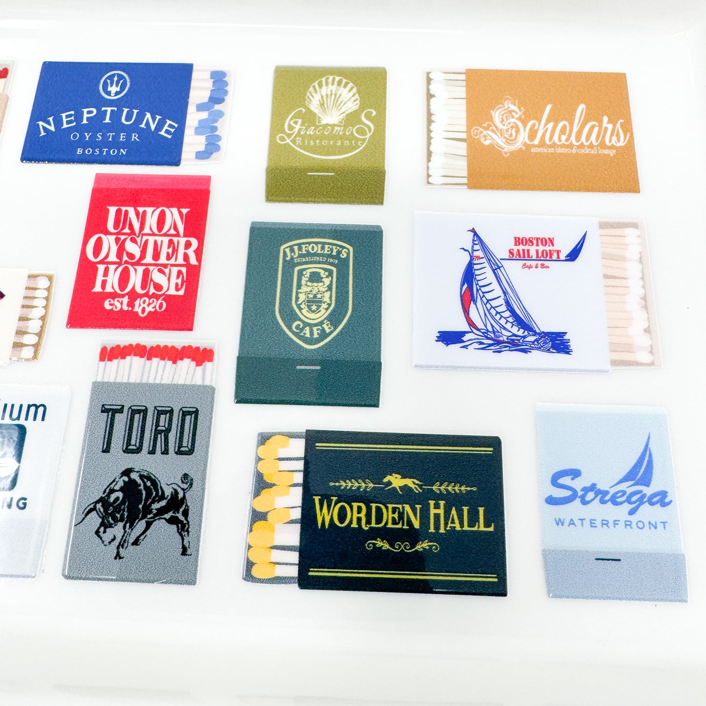 Ceramic Tray, Boston Matchbooks