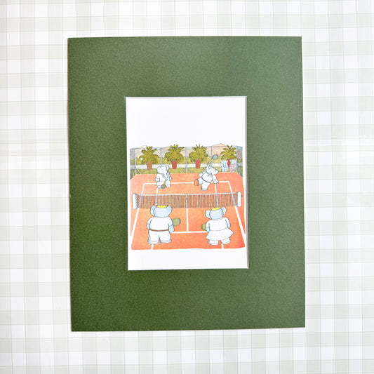 Vintage Babar Postcard, Tennis