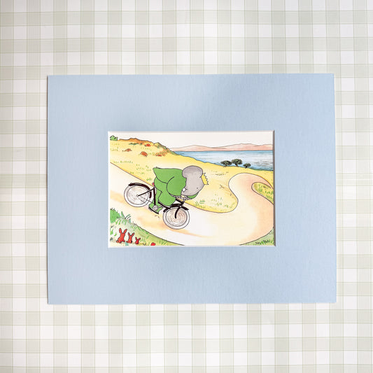 Vintage Babar Postcard, Bike Ride